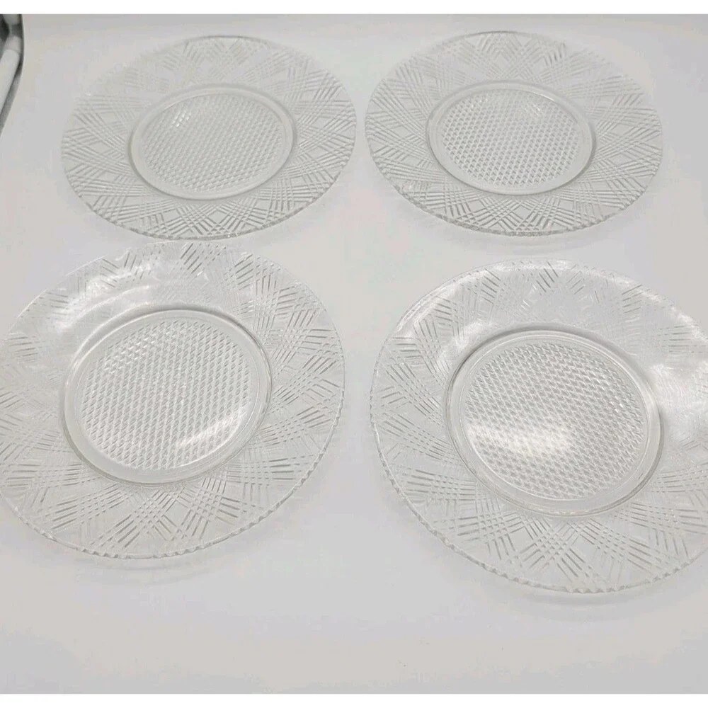 Hazel Atlas Starlight Luncheon Plate Crystal Salad 8.5